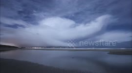 Moonlit Cumulonimbus & Stars - Time Lapse