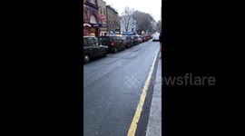 London cabbies block Tottenham Court Road over planned ban on cars, lorries and taxis