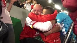 Blind boy, 7, enjoys football match with the help of an interpreter