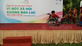 The handicapped man can perform martial arts professionally