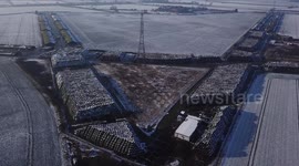 These incredible drone photographs shows the UK's largest recycling mountain which was dumped over six years ago