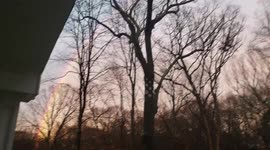 Full arc rainbow spotted outside woodland home in New York state