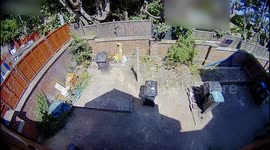 A brazen burglar has been caught on CCTV trying to break into a house - using a garden fork