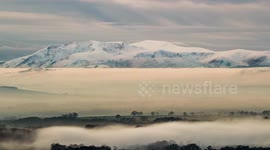 Mist cloaks Cumbria's Eden Valley in beautiful winter scene