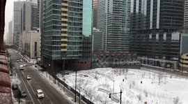 Snow fall in Streeterville, Chicago 1/25/19