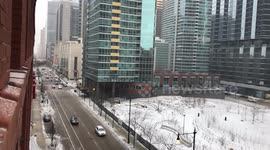 Snowfall in Streeterville, Chicago