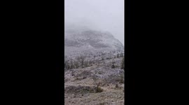 Snow falling in the Rockies