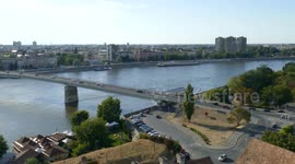 4K footage with panoramic cityscape in Novi Sad, Serbia