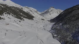 VISTA AEREA PANORAMICA VALL INCLES ANDORRA NEVADO