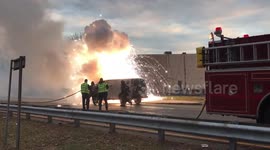 Van in New York state explodes at the roadside
