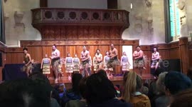 Traditional Maori Haka in Christchurch Arts Centre, New Zealand
