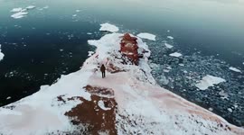 Canada travel: Drone footage of Prince Edward Island's Orby Head cliffs in winter