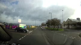 Dash cam captures hair-raising near miss on UK road