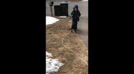 A boy and his puppy!