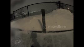 Timelapse shows snowfall building up over just one hour in Canada