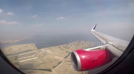 landing on the reclaimed island of Jakarta