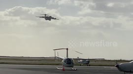 Military Boeing C17 Airplane landing in Honolulu