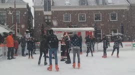 Santa and Snowman went skating