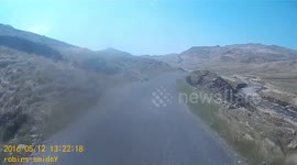 Man makes tricky journey through infamous Hardknott Pass in north England