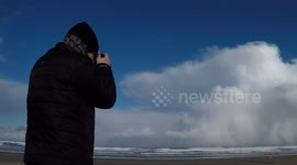 Photographer Shooting Beautiful Snow Cell