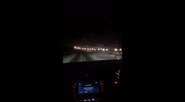 Driver in Cornwall films early morning lorry traffic caused by icy roads