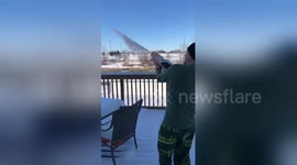 Minnesota teacher does fun science experiment with water and the polar vortex