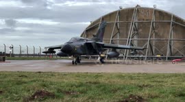 RAF Camo Tornado fighter readies for take off