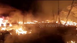 Massive fire burns down 200 stalls at Indian industrial exhibition, injuring nine