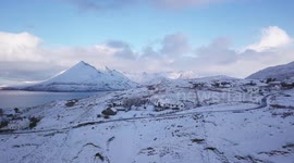 SHORT VERSION: Drone camera captures fresh snow on Isle of Skye