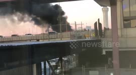 Video shows huge plume of smoke from Newark airport fire