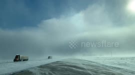 Sundogs in a blizzard