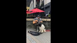 Just a Man and his singing dog