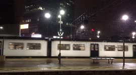 Snow falls in Stratford east London