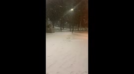 Video shows empty snow-covered streets at Wembley
