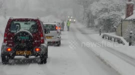 ''I was stuck for 5 hours!'' Snow causes havoc on A30 in Cornwall