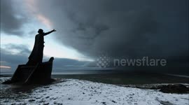 Winter storm clouds gather over Northern Ireland's Gortmore View Point in impressive time-lapse footage