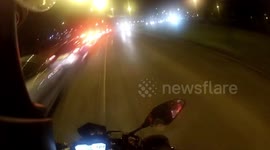 Brazen moment alleged moped thieves chase man through UK streets