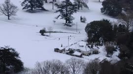 Snow covered Gloucestershire countryside