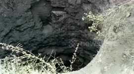 Leopard Rescued from 30 feet well  which fell in while hunting calf in India.