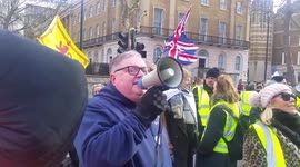 Brexiteers serenade downing street .