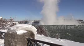 Polar vortex severe cold turns Niagara falls to ice this winter in Canada