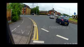 Motorcycle near miss crazy driver