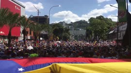 Venezuelans take to the streets in support of interim president Juan Guaidó