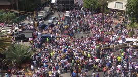 Venezuelans took the streets of Caracas in support of interim president Juan Guaido