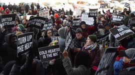Brooklyn: Protestors chant “Where is the water? Where is the heat?” at Metropolitan Detention Center