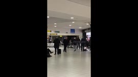 Huge brawl breaks out at Belfast Airport in the UK