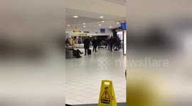Newsflare Edit - Absolute Mayhem at @belfastairport this evening. #nosecurity #belfast #20minriot @StephenNolan https://t.co/P31HvmjgJo