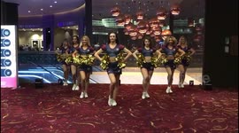 Super Bowl cheerleaders in UK casino do routine as prelude to big game