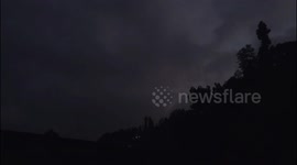 Early morning sunrise dark to light time laps