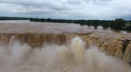 Drone footage Chitrakote Fall in India
